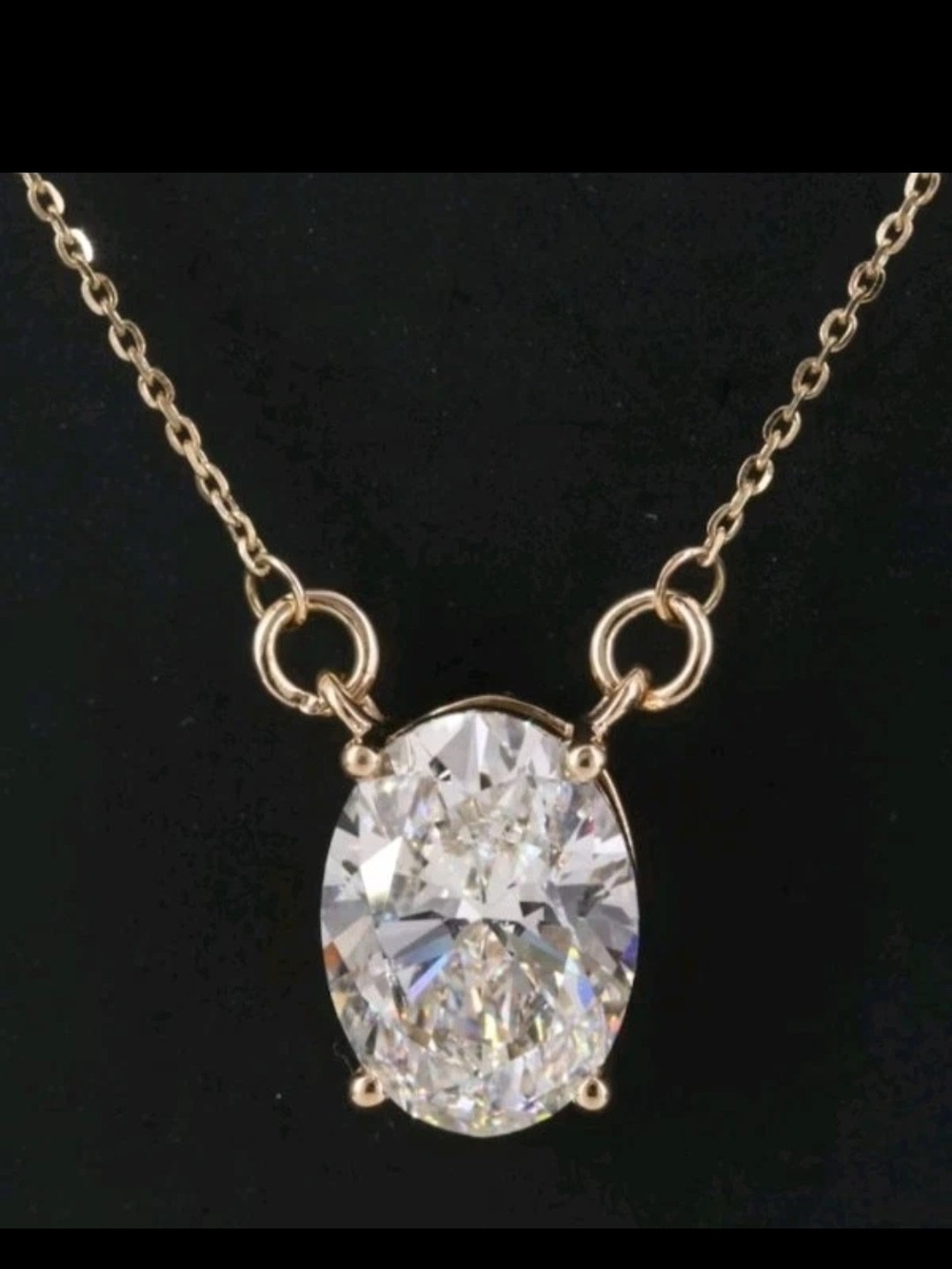 14k Yellow Gold 3.57 CT Lab Grown Oval Brilliant Cut Diamond VSI IGI Report 17"